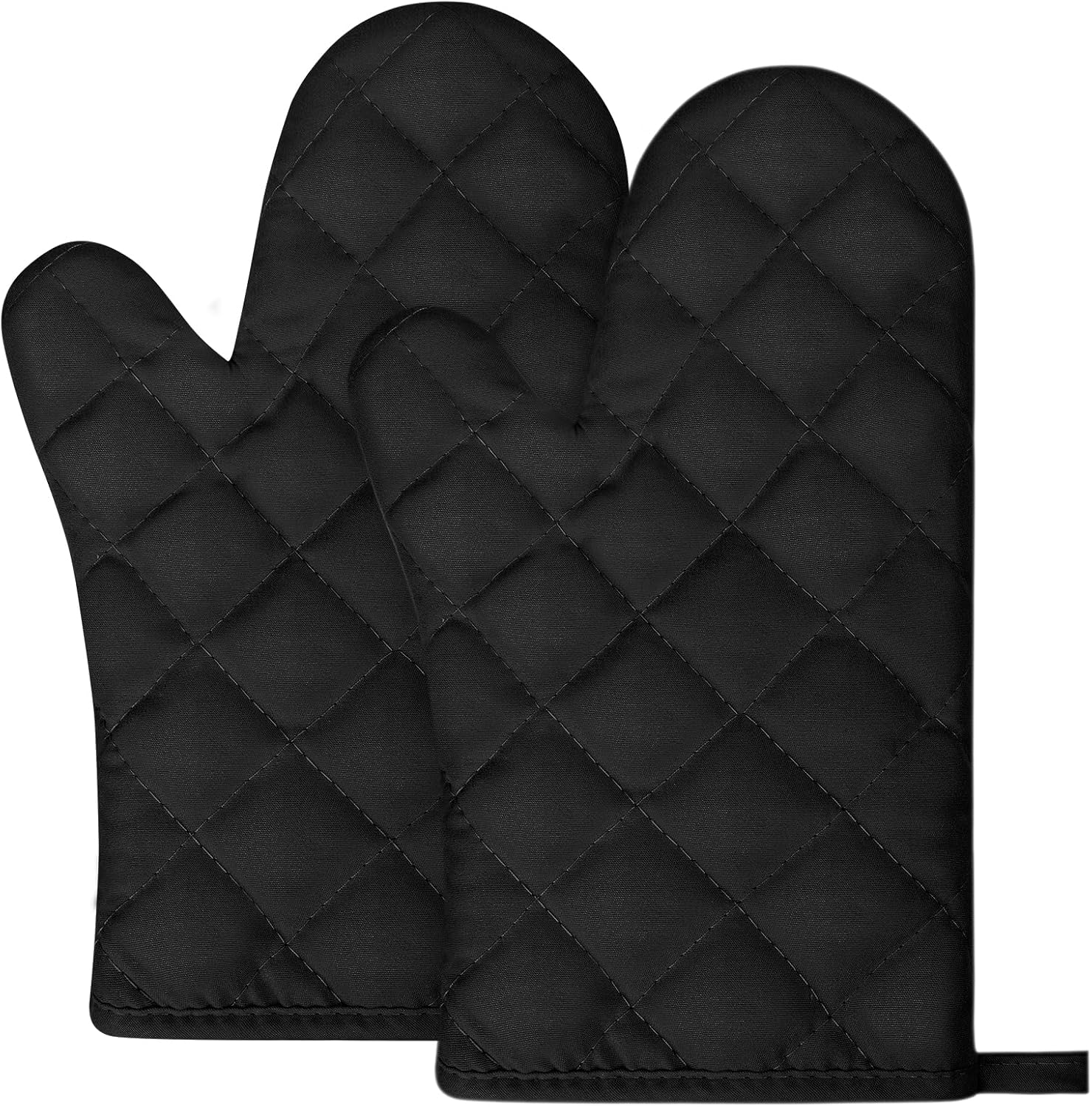 Gants de cuisine résistants à la chaleur en coton épais noir Vendos85 - Mathon