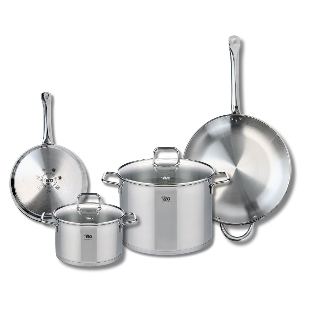 Ensemble de 2 Poêles de cuisson 24 et 32 cm et 2 faitouts 20 et 26 cm  Profi Citrin Elo - Mathon - 1