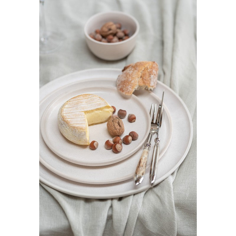 Assiette plate ronde en céramique crème D33cm J-Line - Mathon - 4