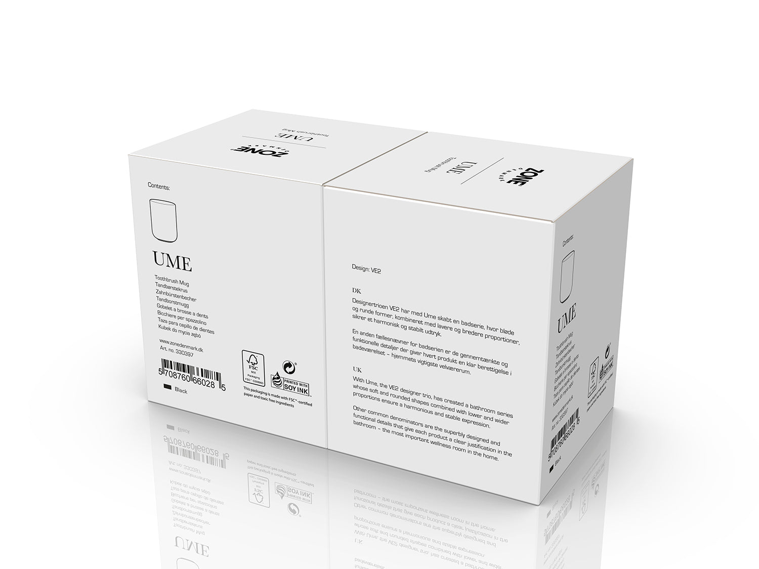 Gobelet pour brosse à dents UME en grès Noir Zone Denmark - Mathon - 5