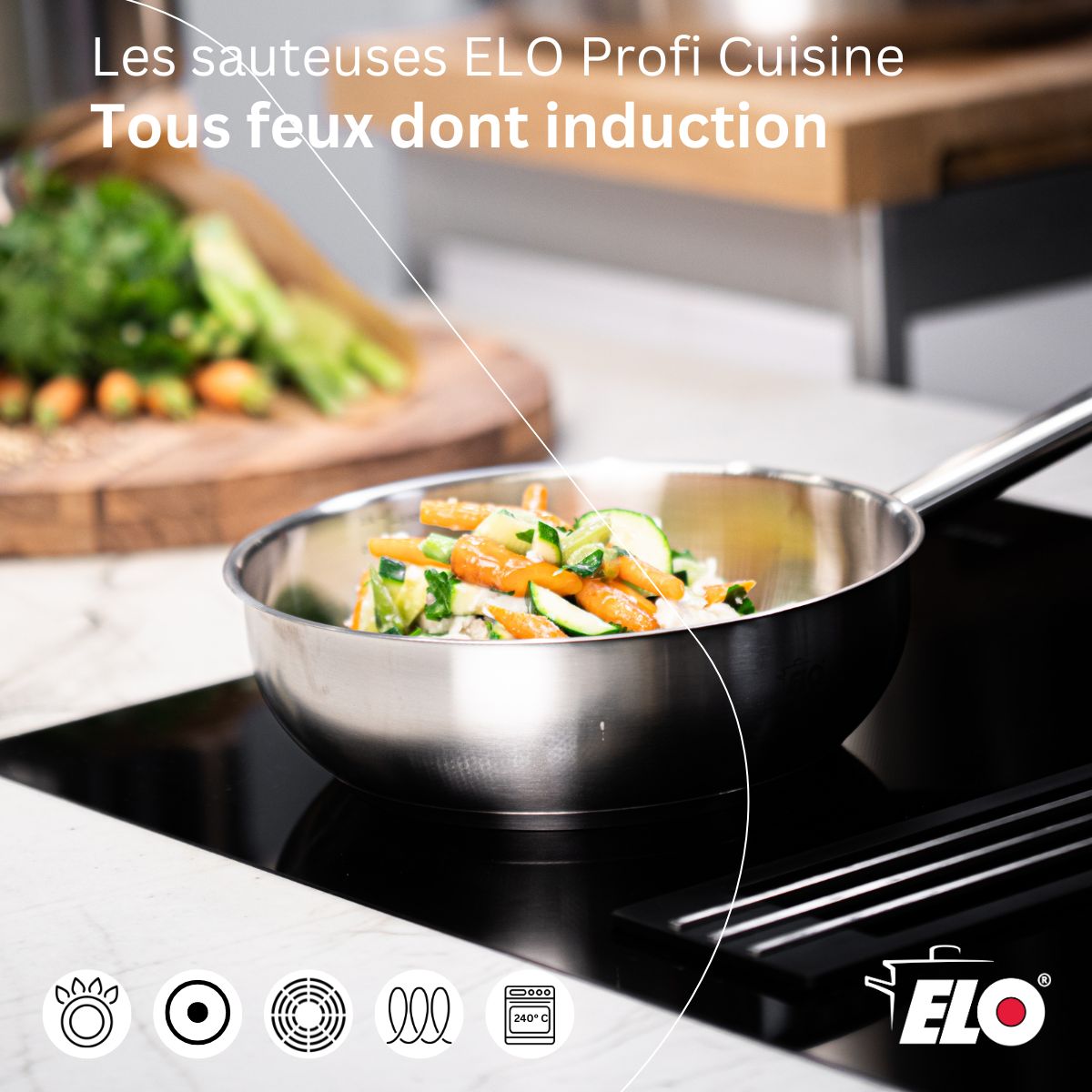 Sauteuse 20 cm en acier inoxydable 18/8  Profi Cuisine Elo - Mathon - 4