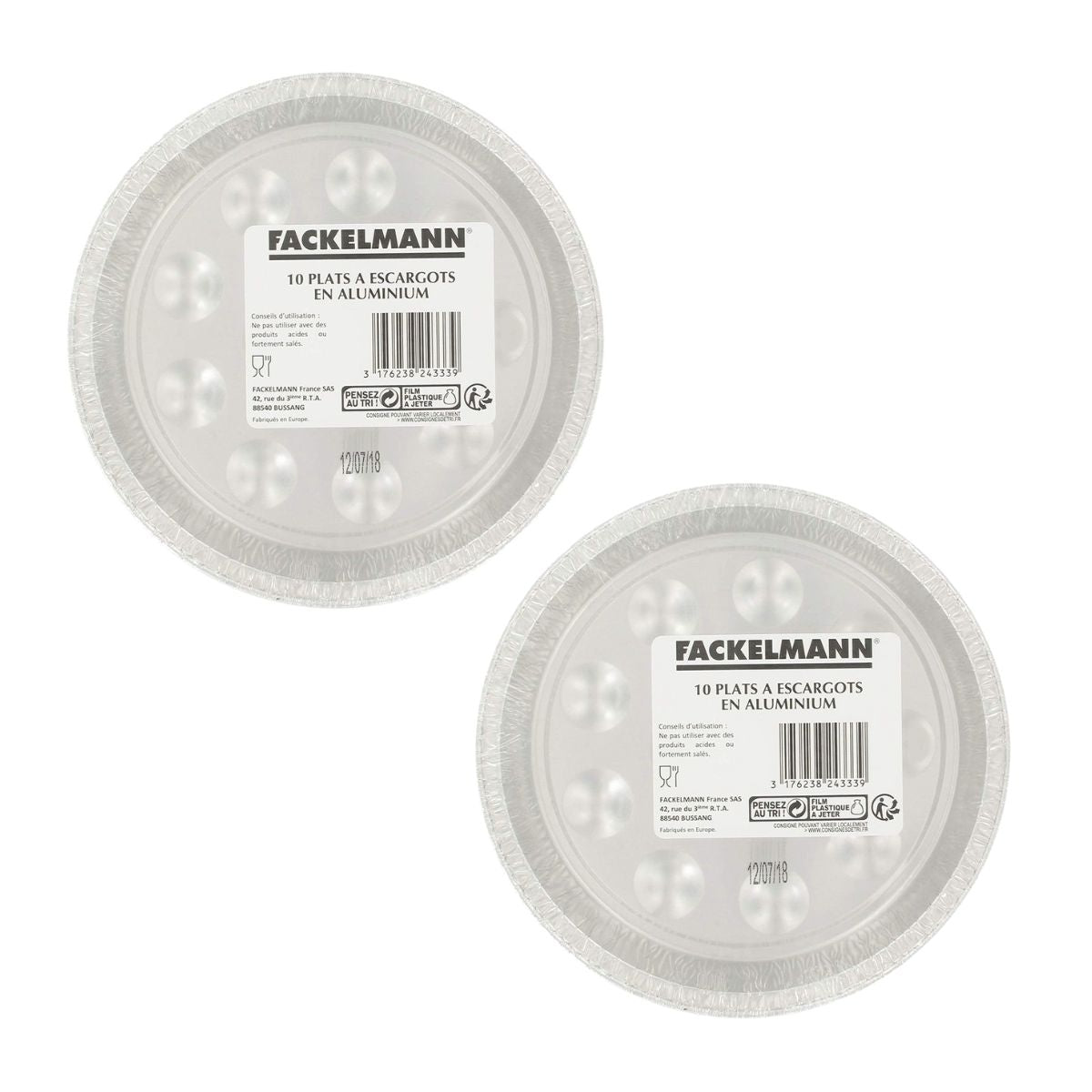 Lot de 2 packs de 10 plats à escargots en aluminium 17,5 cm Fackelmann - Mathon - 5
