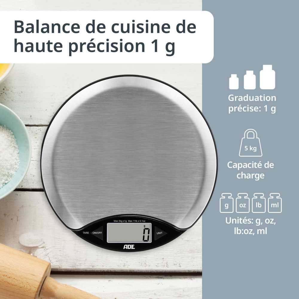 Balance De Cuisine Digitale - Ade - Anja - Plastique Abs - 17 X 17 X 2,2 Cm - Inclus 1 Pile Cr 2032 ADE - Mathon - 2