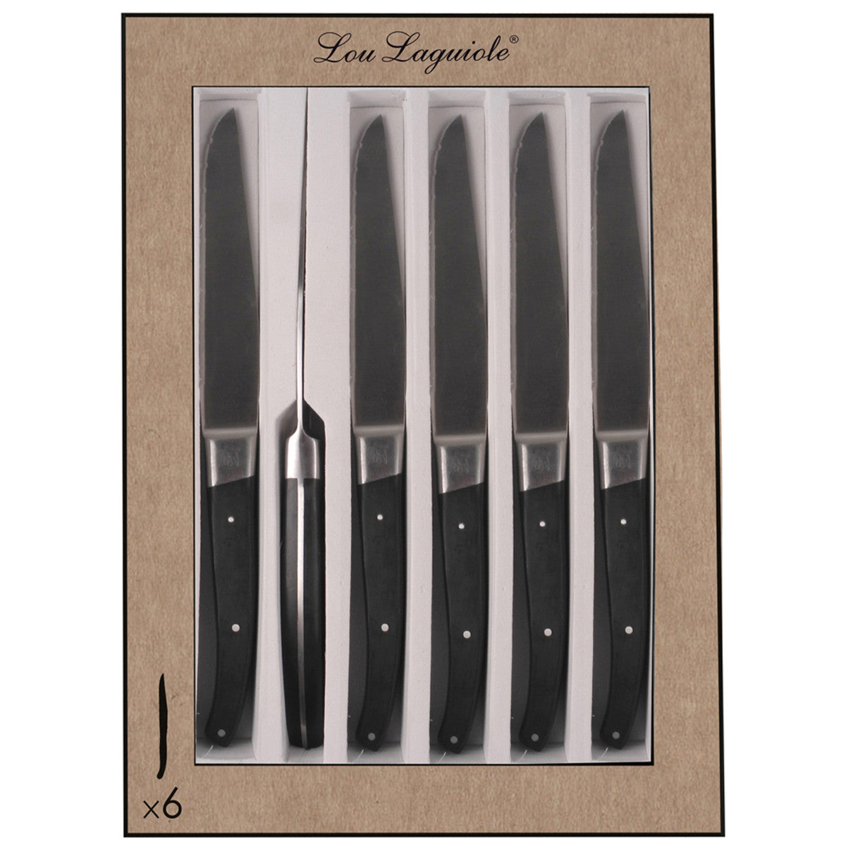 Pro - Coffret 6 couteaux steak lame dentée Lou Laguiole - Mathon - 3