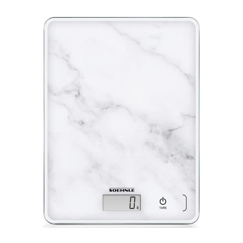 Soehnle Compact Balance Electronique - 5 Kg - Blanc Effet Marbre Soehnle - Mathon - 6