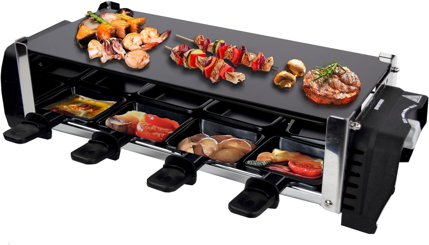 Raclette avec plaque de cuisson en vitrocéramique 8 personnes Syntrox - Mathon