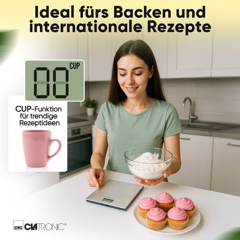 Balance de cuisine en acier inoxydable Clatronic KW3821-Inox Clatronic - Mathon - 5