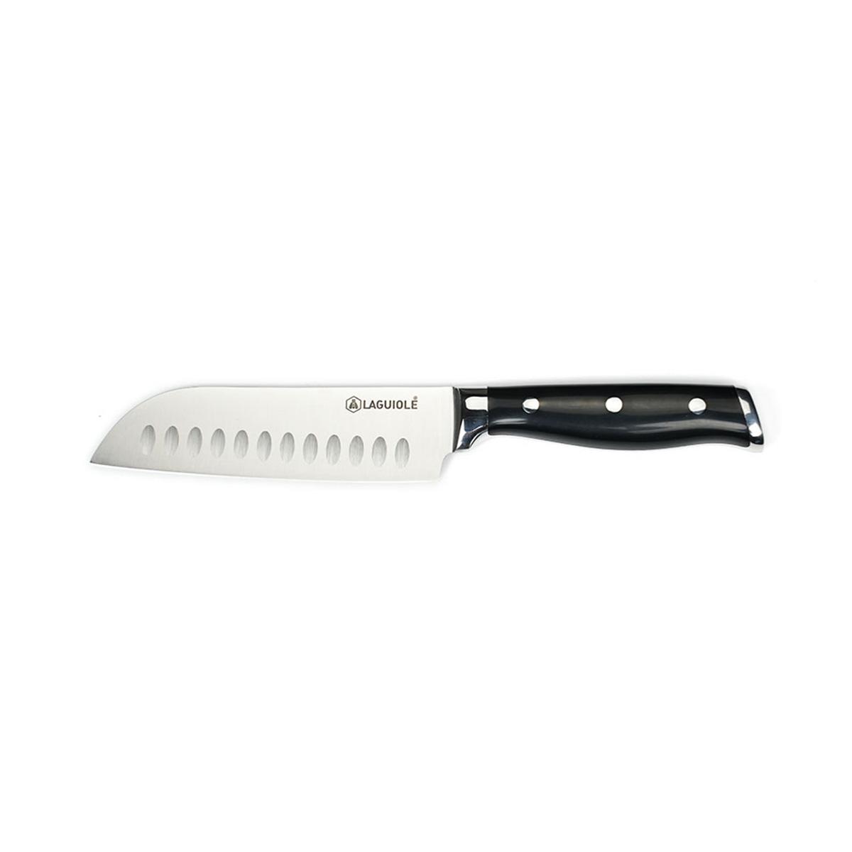 Couteau santoku noir 29cm - "Essentials" Laguiole Cuisson - Mathon - 1