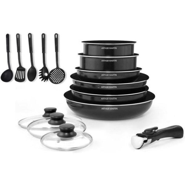 Arthur Martin Batterie De Cuisine Amovible 15 Pieces 16-20-22-24-26 Cm Arthur Martin - Mathon - 1