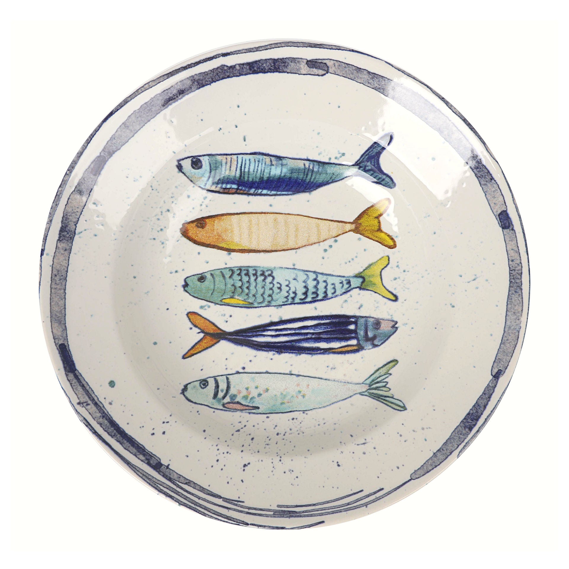 6 assiettes à pâtes 29cm Peixe La Mediterranea - Mathon - 1