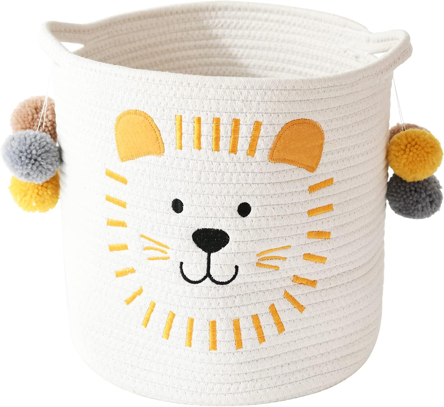 Panier de Rangement Coton 30,5 cm – Lion Brodé Vendos85 - Mathon