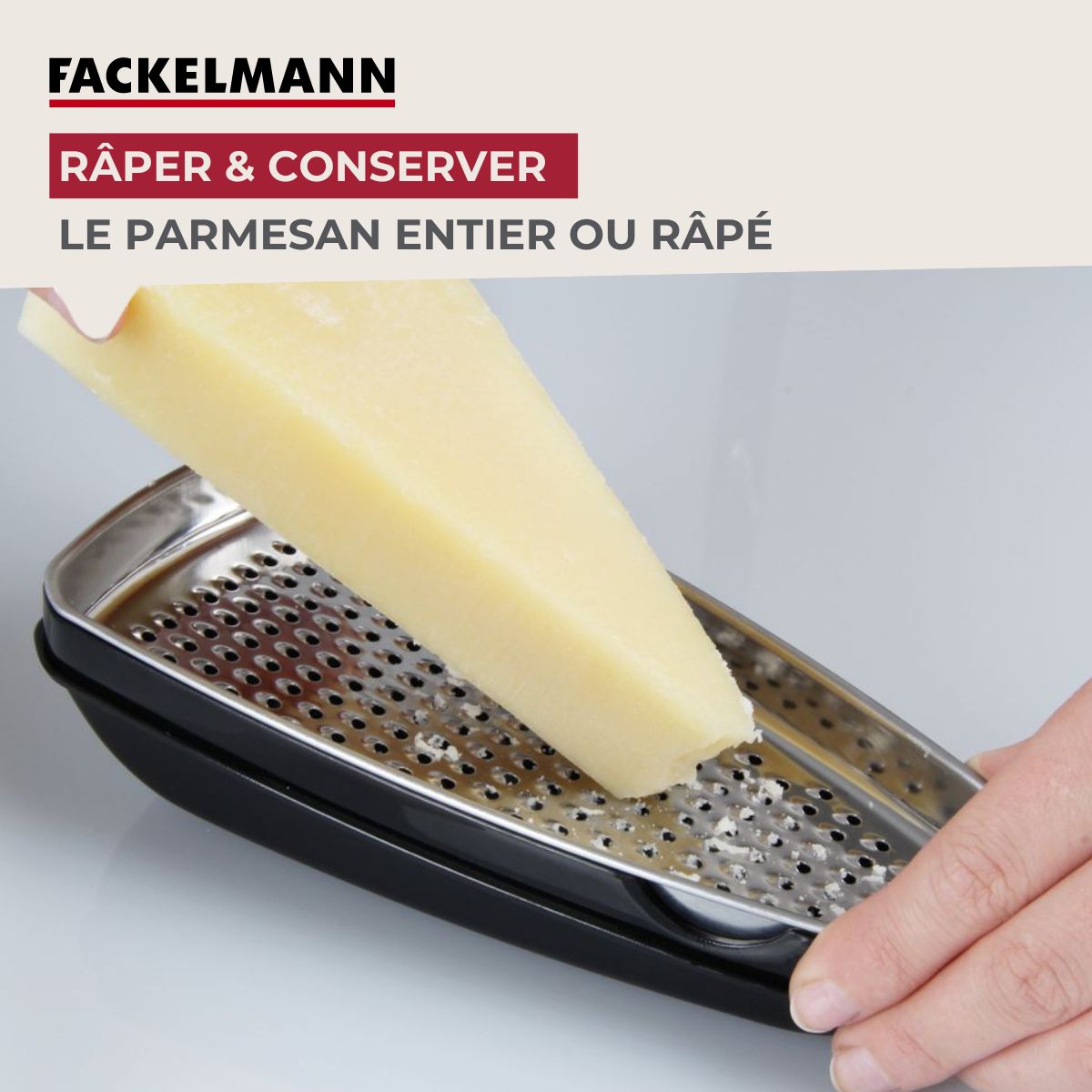 Duo Râpe à zeste longue à gros grain avec couvercle de protection 42 cm et Râpe à parmesan et sa boîte de rangement 19 cm  Gourmet Fackelmann - Mathon - 5