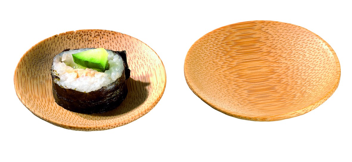 24Pcs - Mini assiette ronde bambou "Ping"   H10mm FirstPack - Mathon - 3