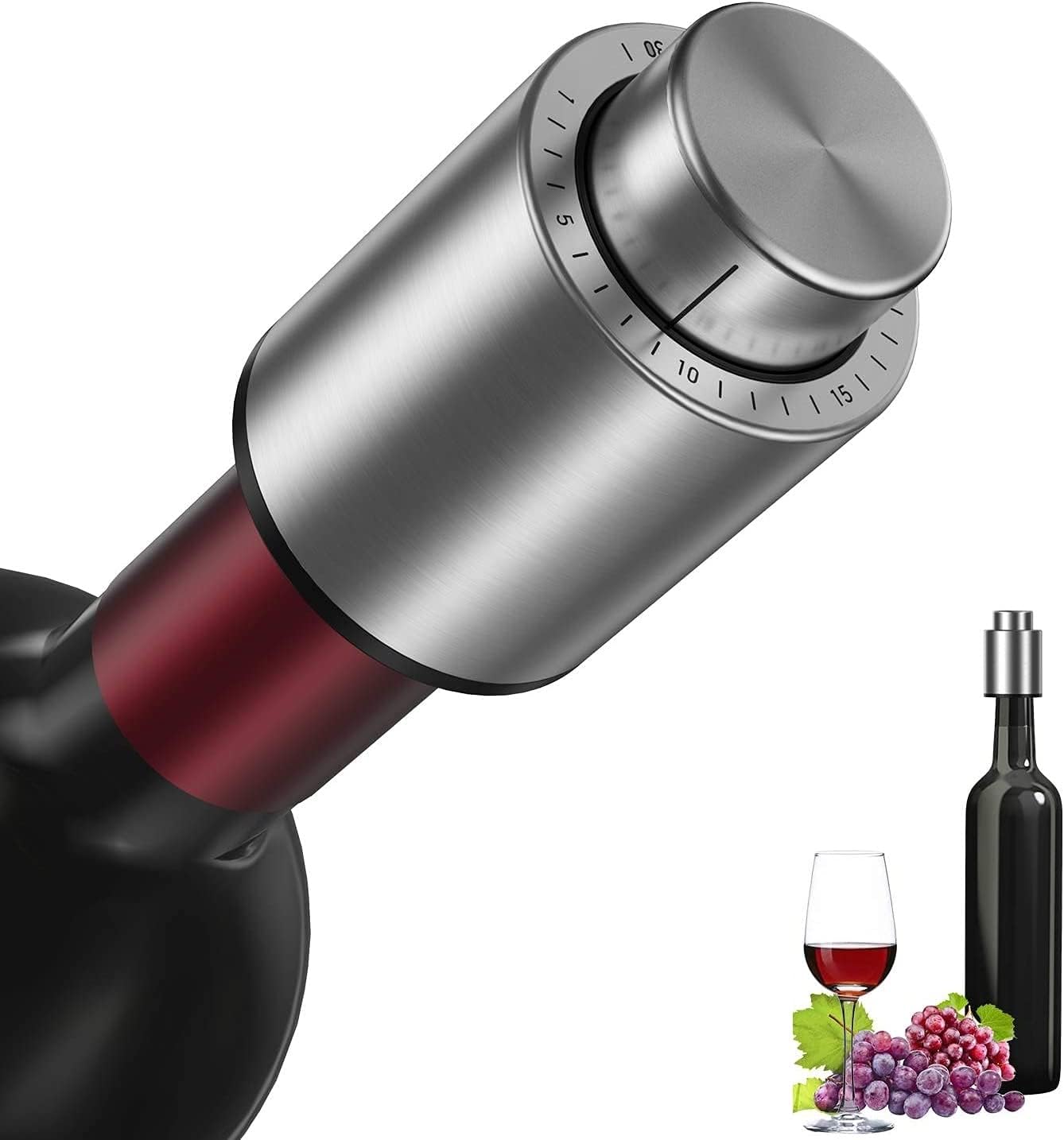 Pompe à Vin sous Vide avec Bouchon et Rappel de Date Vendos85 - Mathon