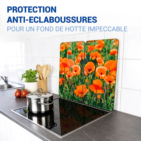 Set 2 couvre-plaques protection motifs Coquelicot Wenko by Maximex - Mathon - 3