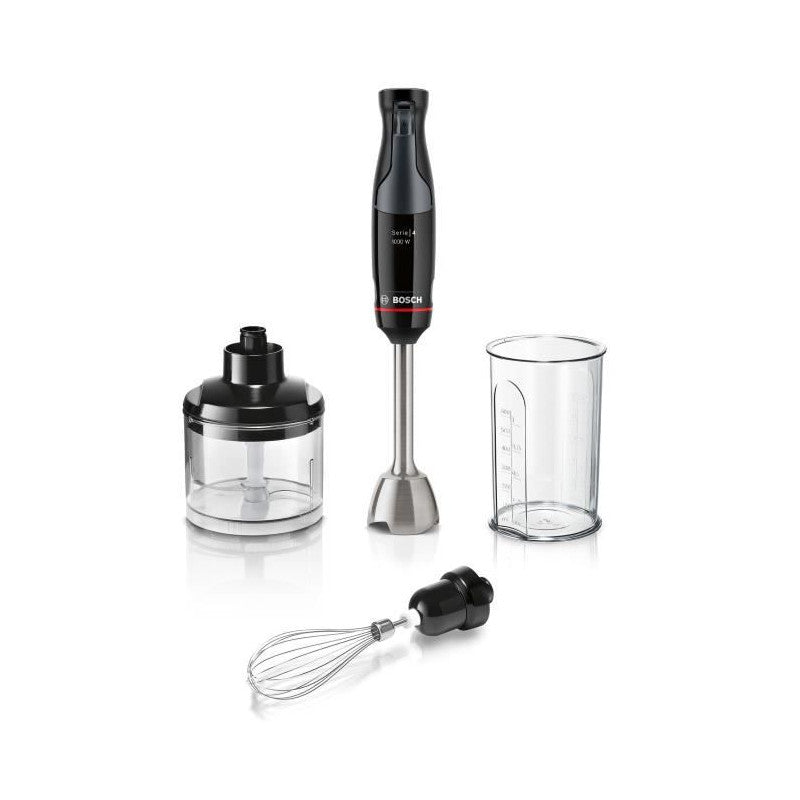 Mixeur Plongeant -   - Msm4b621 - 1000 W - 4 Lames Aiguiseés - Bol Mélangeur - Mini Hachoir - Fouet - Engrenage Céramique Bosch - Mathon - 1