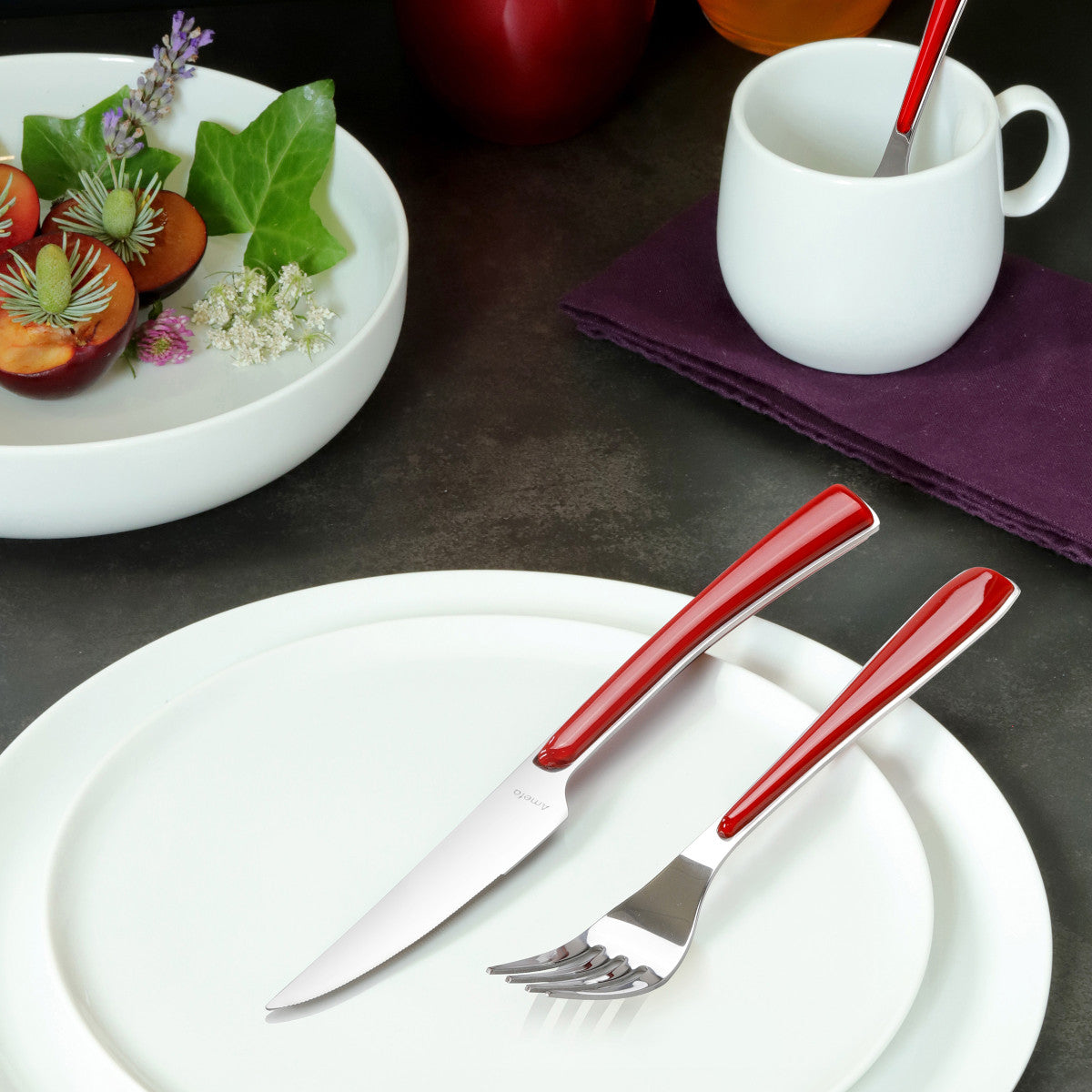 Alizé - Ménagère 24 pièces Rouge Amefa - Mathon - 5