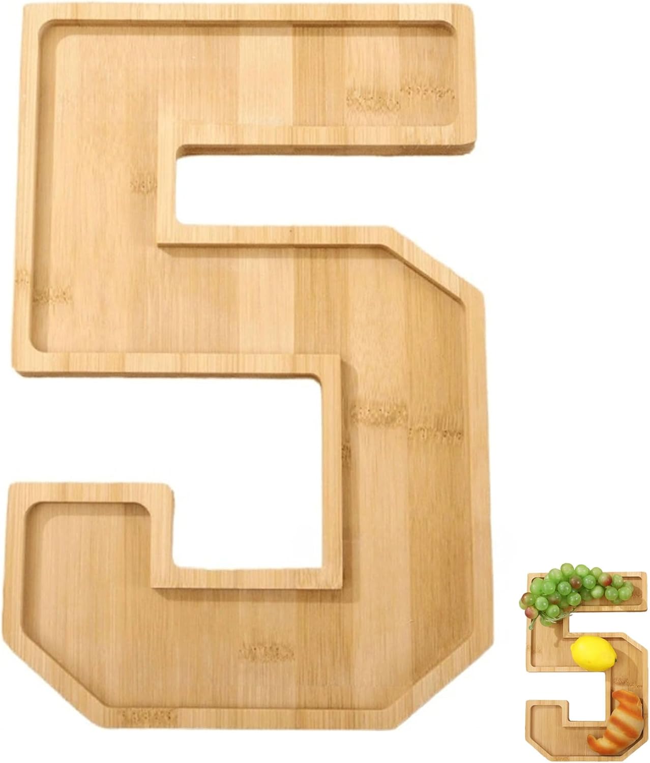 Plateau chiffre décoratif en bambou 30×20 cm Vendos85 - Mathon