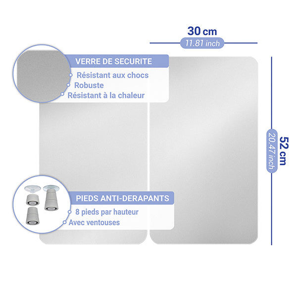 Set de 2 couvres plaques argent 30 x 52 cm Wenko by Maximex - Mathon - 6