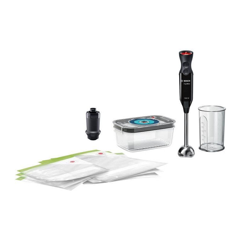 Mixeur Plongeant Ergomixx -1000 W - Pied Inox Avec 4 Lames Aiguiseés-12 Vitesses+turbo-bol Mixeur- Noir Bosch - Mathon - 1