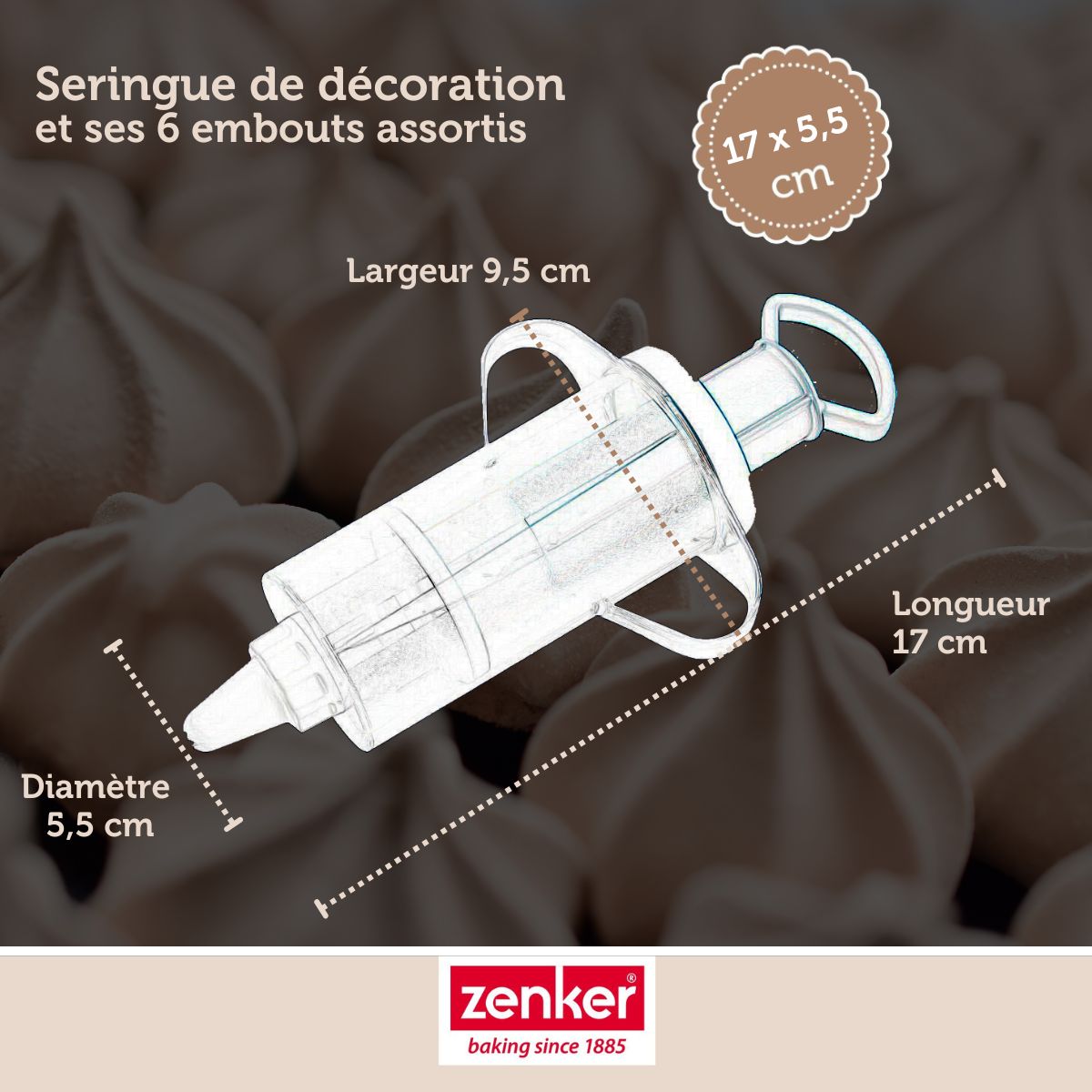 Seringue de pâtisserie et 6 embouts Zenker Sweet Sensation Zenker - Mathon - 3