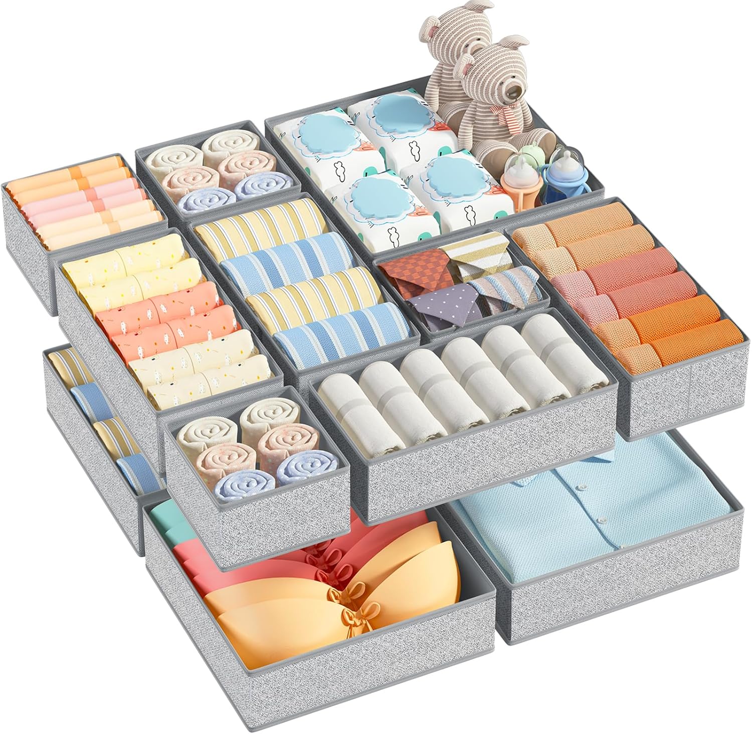 Boîtes de rangement pliables pour tiroirs et armoires 12 pcs Vendos85 - Mathon