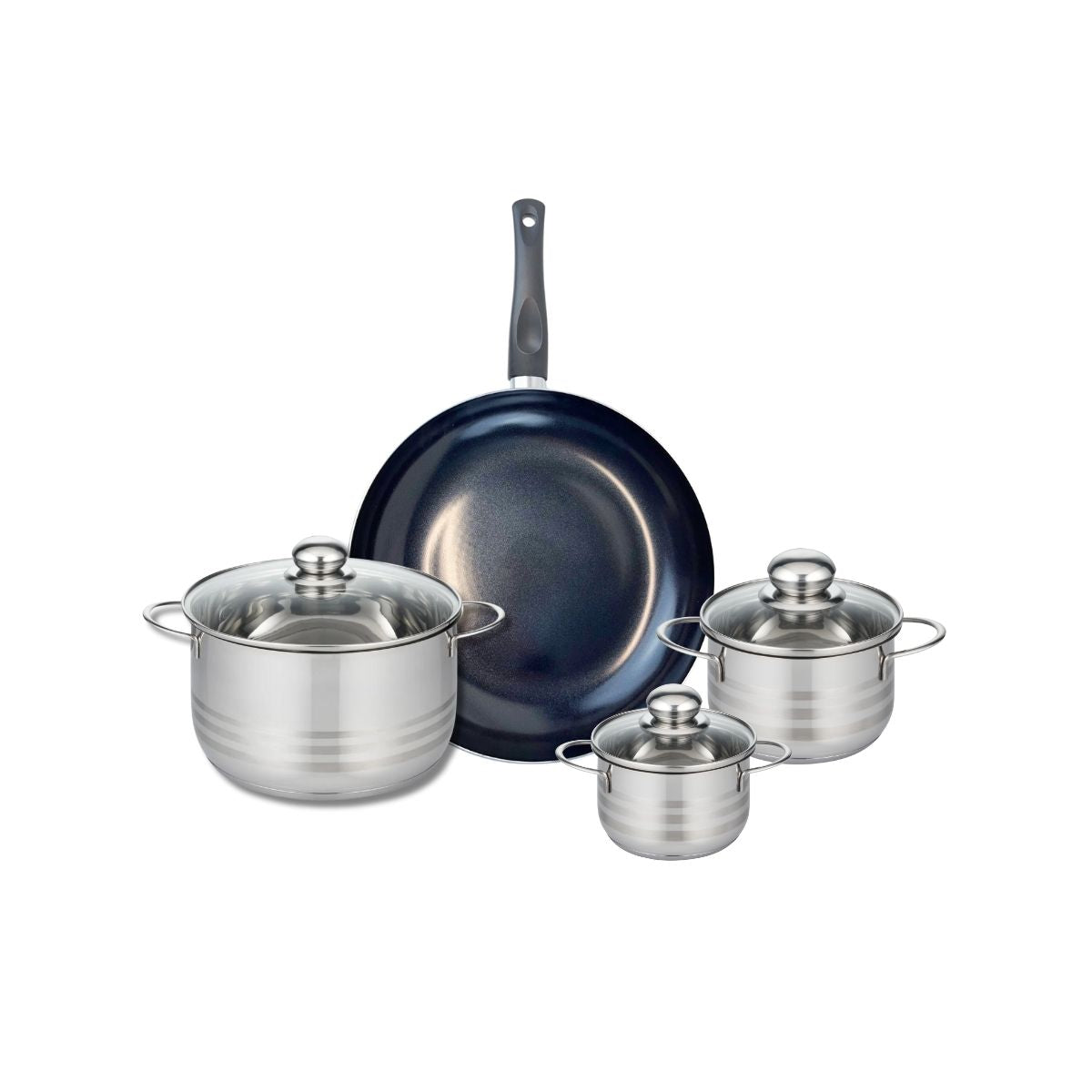 Ensemble de 1 Poêle de cuisson 28 cm et 3 faitouts 12, 14 et 20 cm  Prima Brillant Elo - Mathon - 1