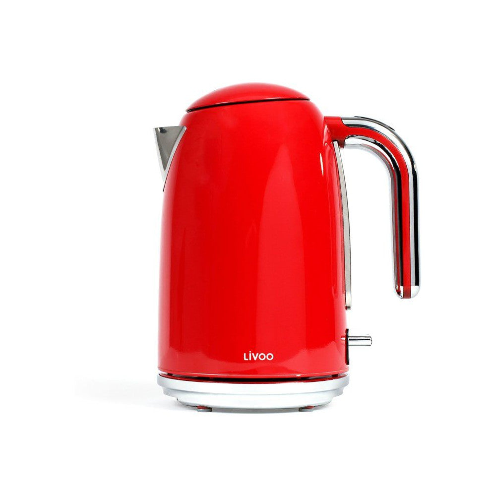 Bouilloire Rétro - Livoo - Dod180r - 2200 W - 1,7 L - Socle 360° - Rouge Livoo - Mathon - 1