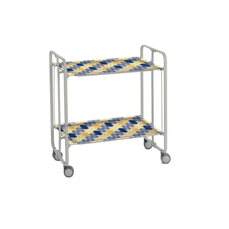 Desserte pliante 2 niveaux avec roulettes – structure gris aluminium, bauhaus Don Hierro - Mathon - 1