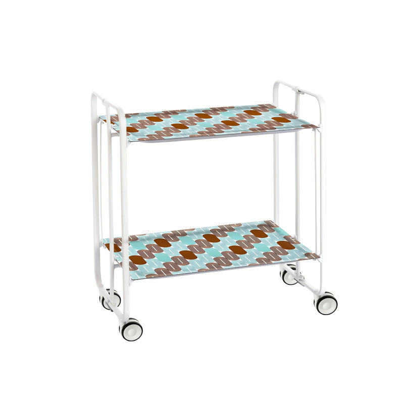 Desserte pliante 2 niveaux avec roulettes – structure blanche, bauhaus Don Hierro - Mathon - 1