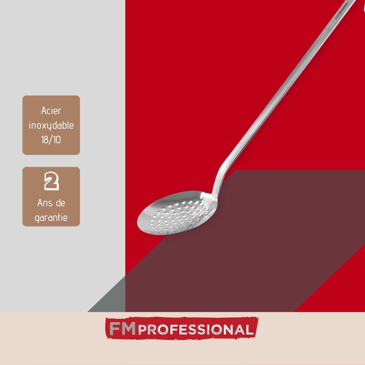 Ecumoire de cuisine inox 39,4 cm  Divers FM Professional - Mathon - 4