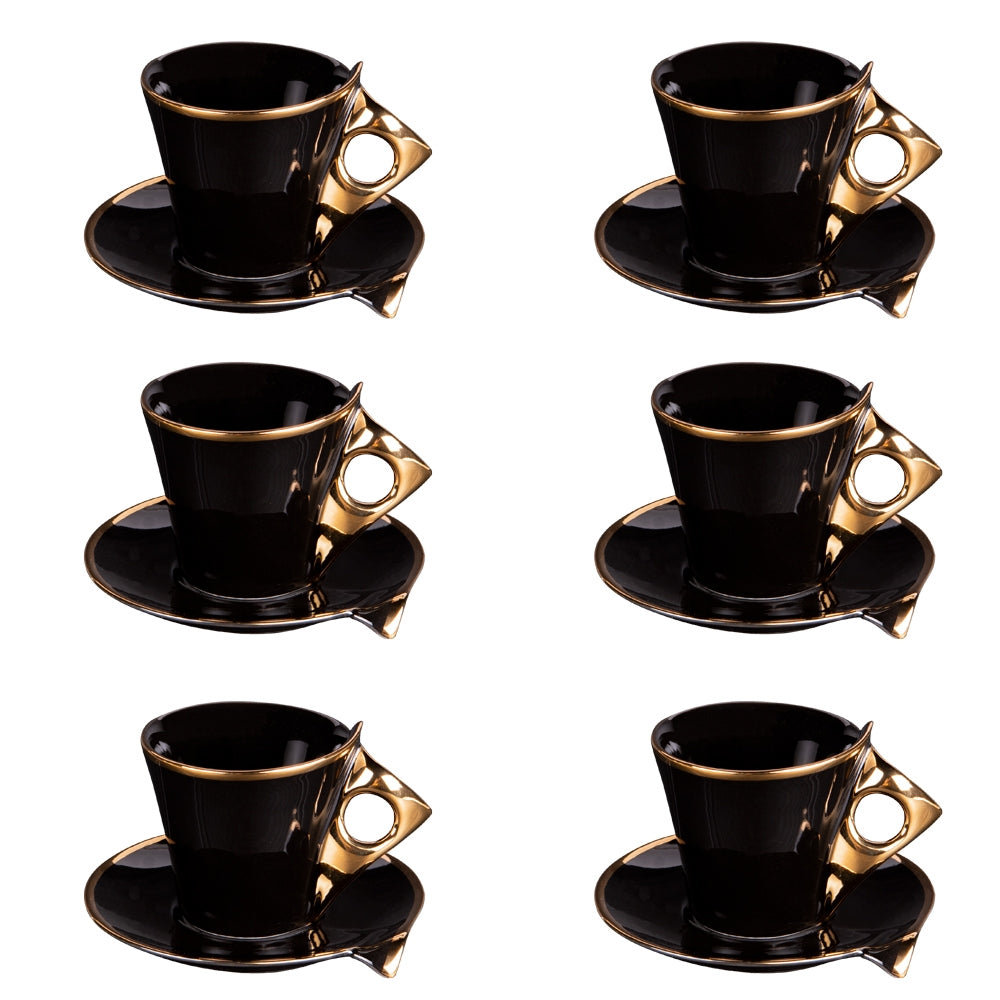 Coffret de 6 tasses à café avec sous tasses Libra Table passion - Mathon - 1