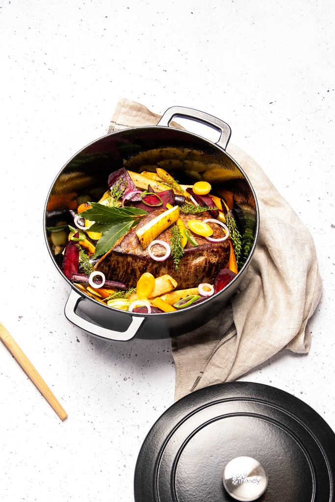 Cocotte en Fonte émaillée, FONTESTIC, Noir, D28 cm Cosy & Trendy - Mathon - 3