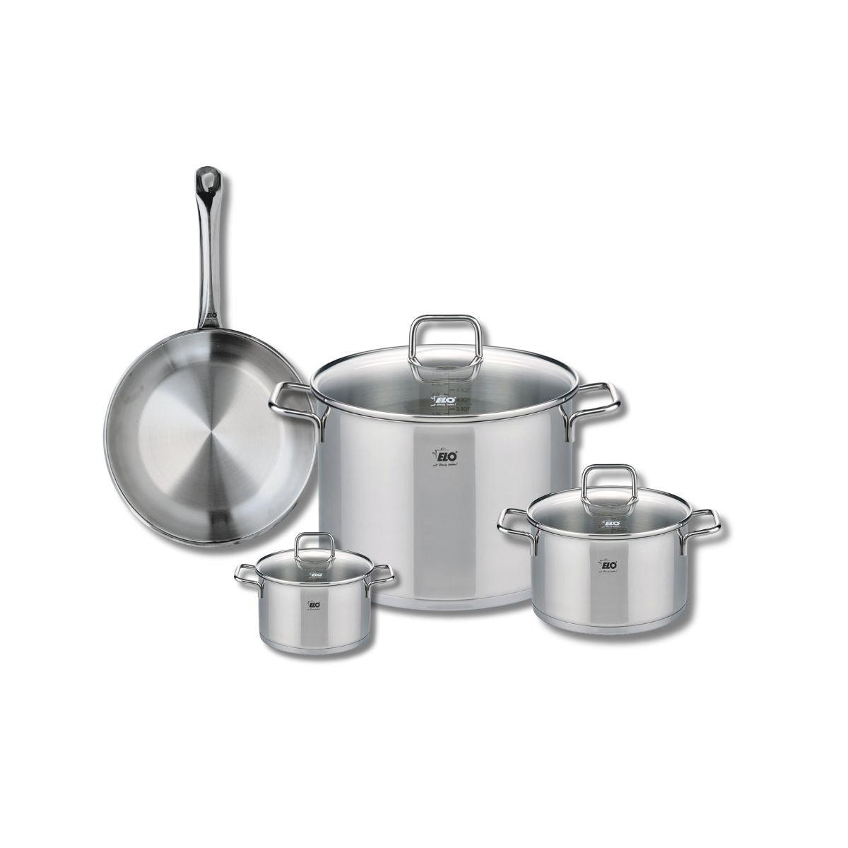Ensemble de 1 Poêle de cuisson 24 cm et 3 faitouts 12, 16 et 26 cm  Profi Citrin Elo - Mathon - 1
