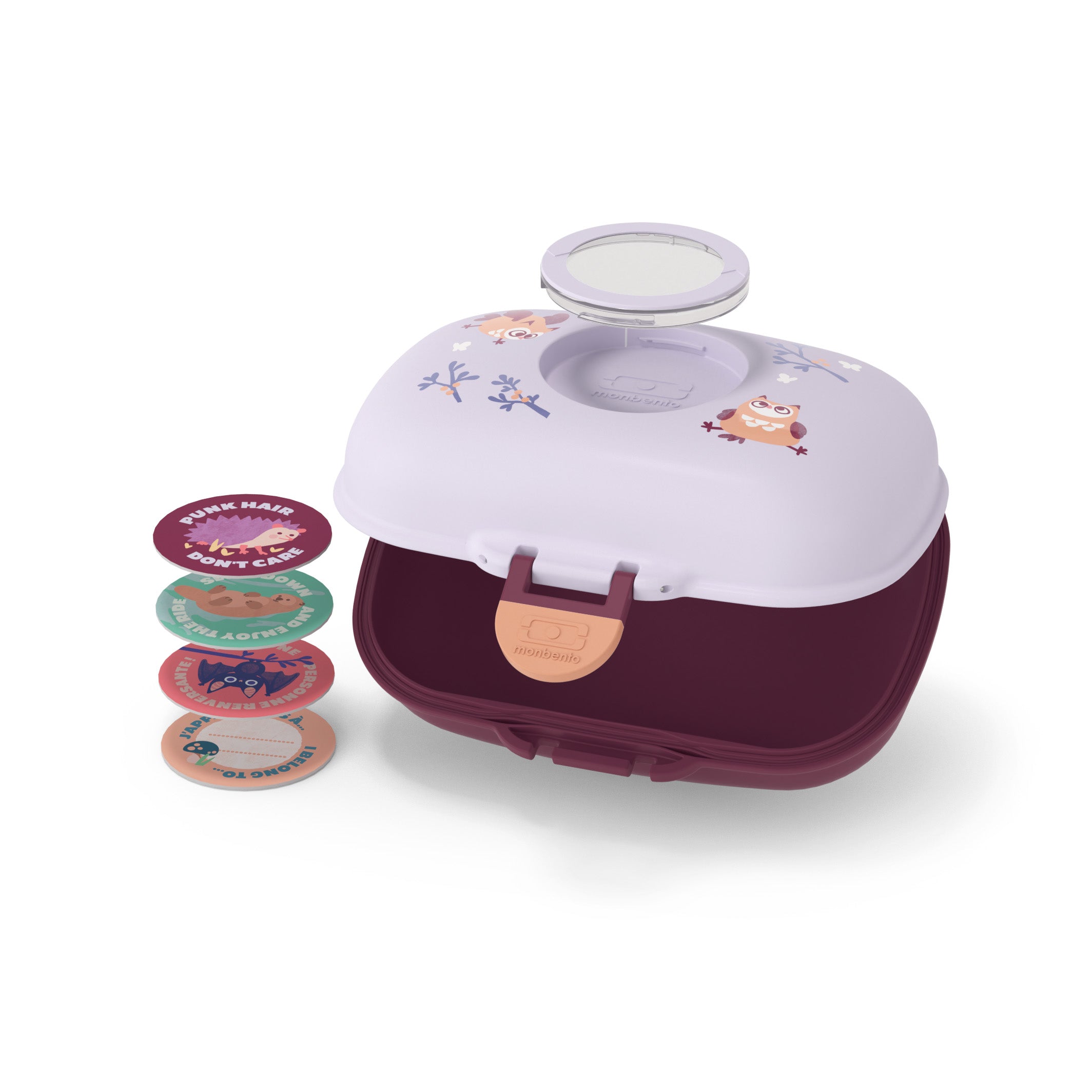 Boîte à goûter enfant Gram 600ml Violet Chouette Monbento - Mathon - 4