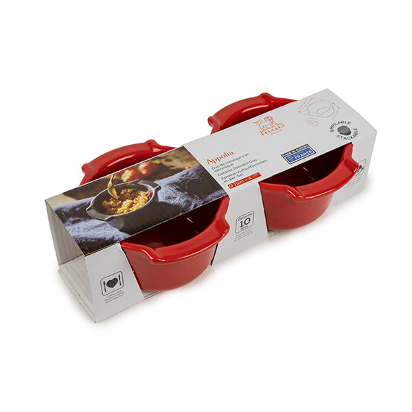 Set de 2 ramequins en céramique 11 cm Appolia rouge Peugeot - Mathon - 6