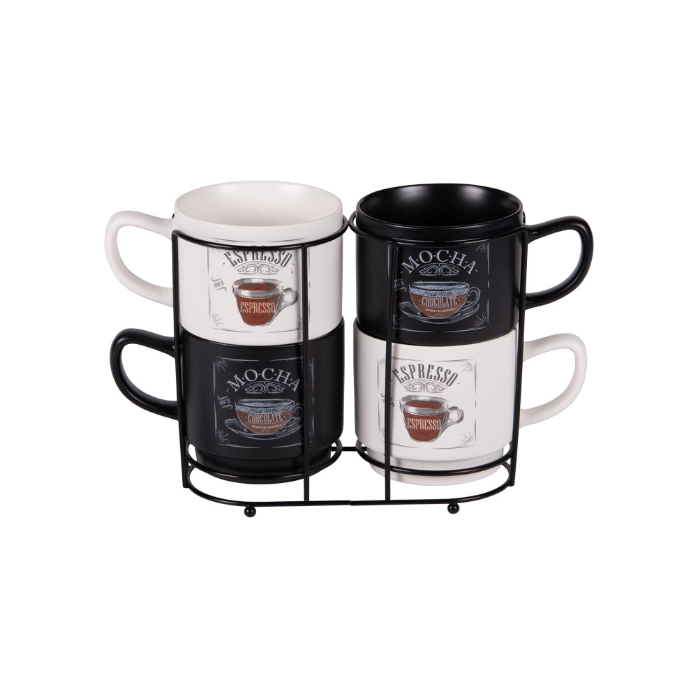 Tour de 4 mugs Mocha 39 cl Table passion - Mathon