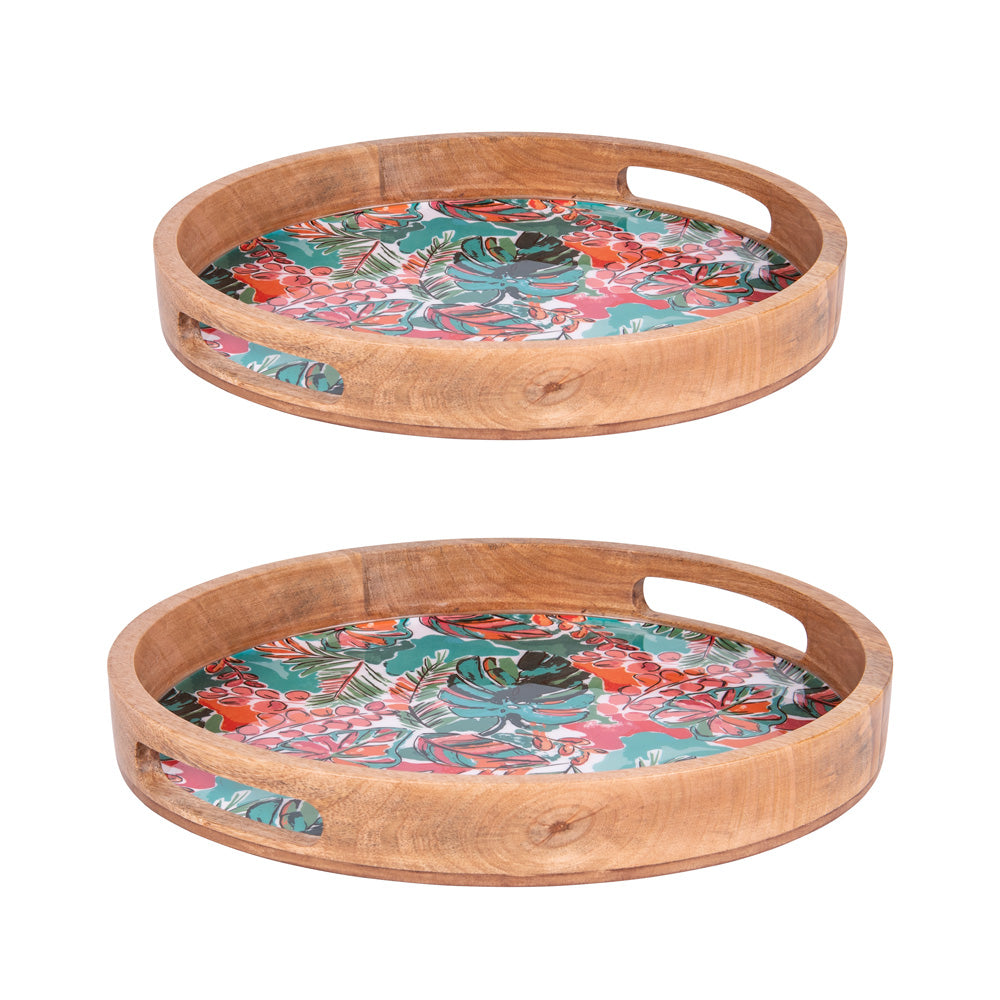 Set de 2 plateaux ronds Florida 35 et 40 cm Table passion - Mathon - 1
