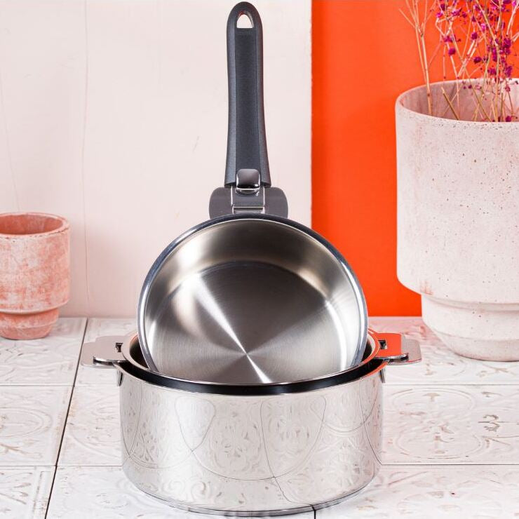 Série 3 casseroles et poignée amovible Cristel - Mathon - 2