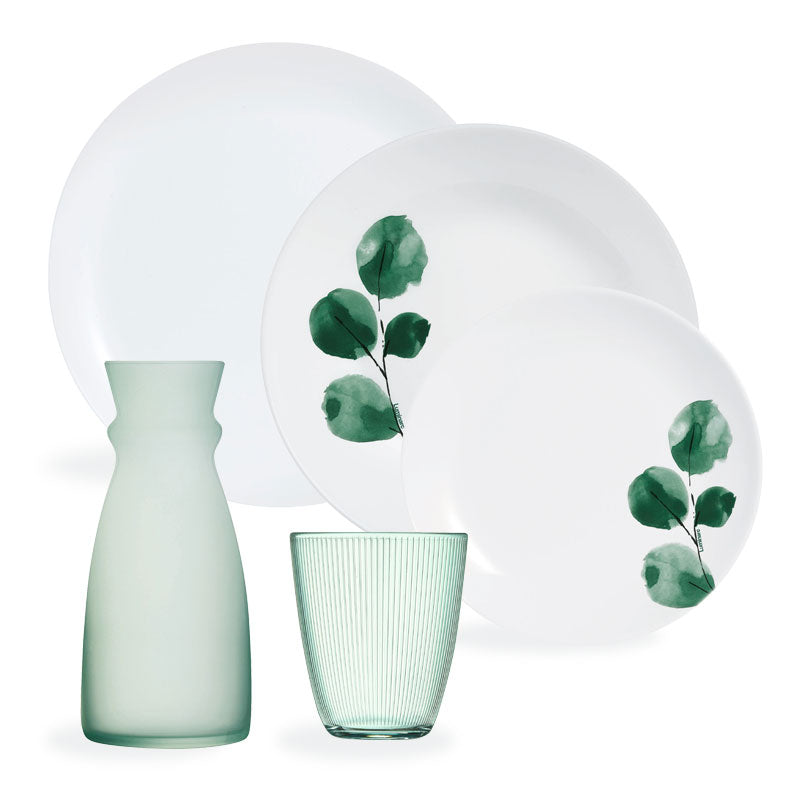 Service de table 25 pièces, avec verres à eau 31 cl et carafe 0,75 cl - Eucalyptus- Luminarc Luminarc - Mathon - 1