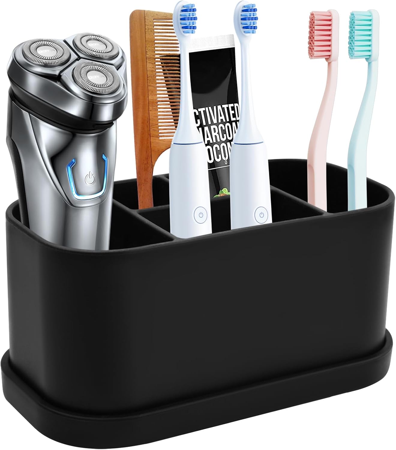 Porte Brosse à Dents avec 5 fentes noir Vendos85 - Mathon