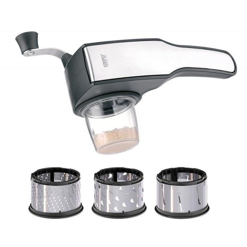 Râpe rotative pecorino avec 3 tambours et récipient Gefu - Mathon - 1