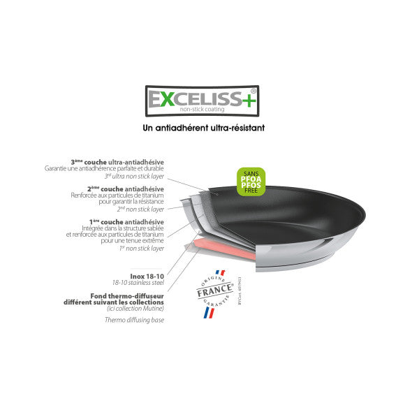 Poêle à crêpes inox antiadhérente Mutine sans manche 30 cm Cristel - Mathon - 3