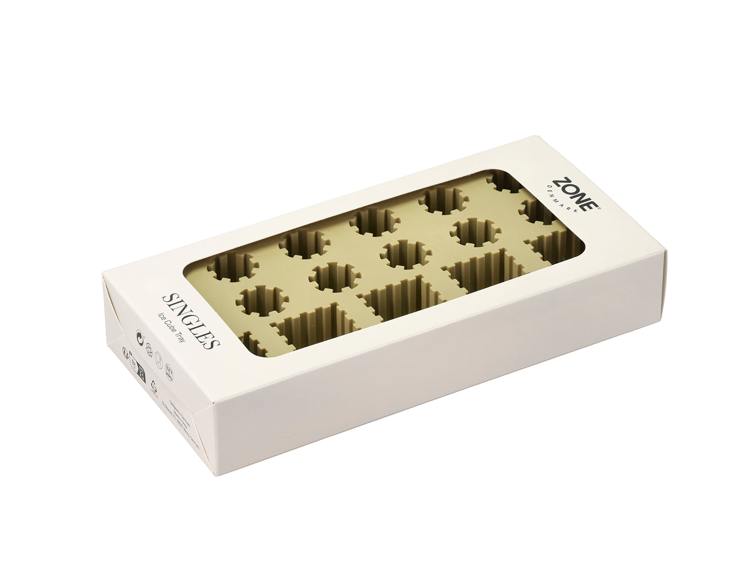 Bac à glaçons SINGLES en silicone Vert poireau Zone Denmark - Mathon - 2