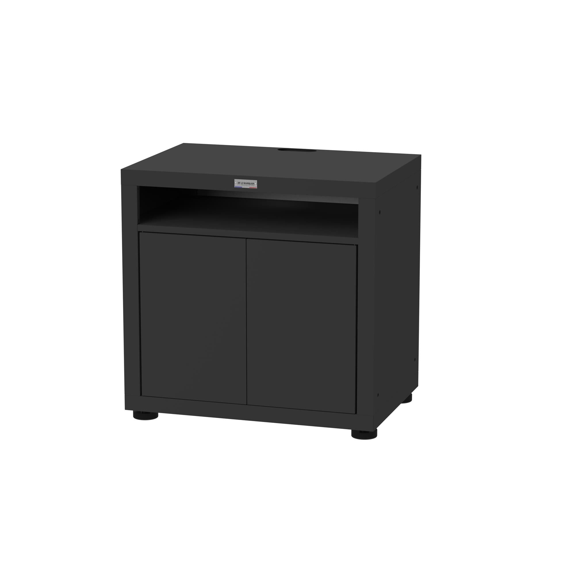 Meuble Cuisson Avec Tablette, 80 X 55 cm Noir Le Marquier - Mathon