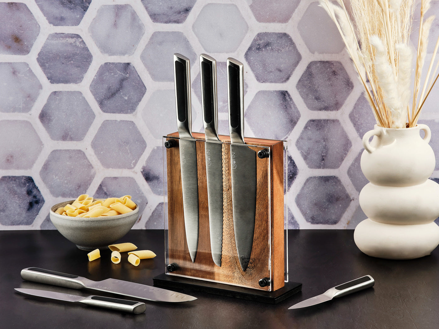 Lot de 7 couteaux de cuisine en inox noir D Björn - Mathon - 2