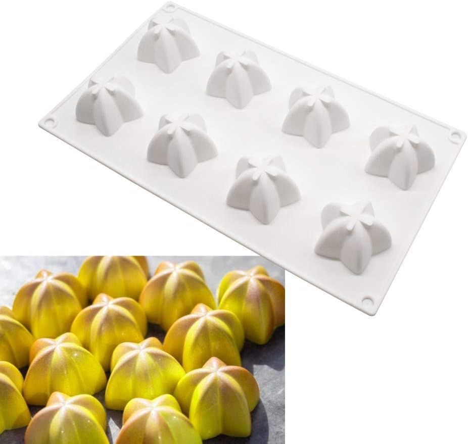 moules 3d pour Glace Chocolat Pâtisserie Dessert, 8 Trous Forme de Carambole Vendos85 - Mathon