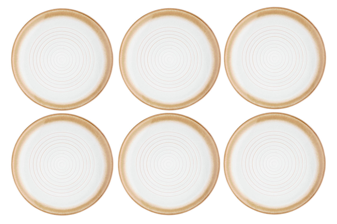 Lot de 6 assiettes plates en grès beige D27.5 Björn - Mathon - 1