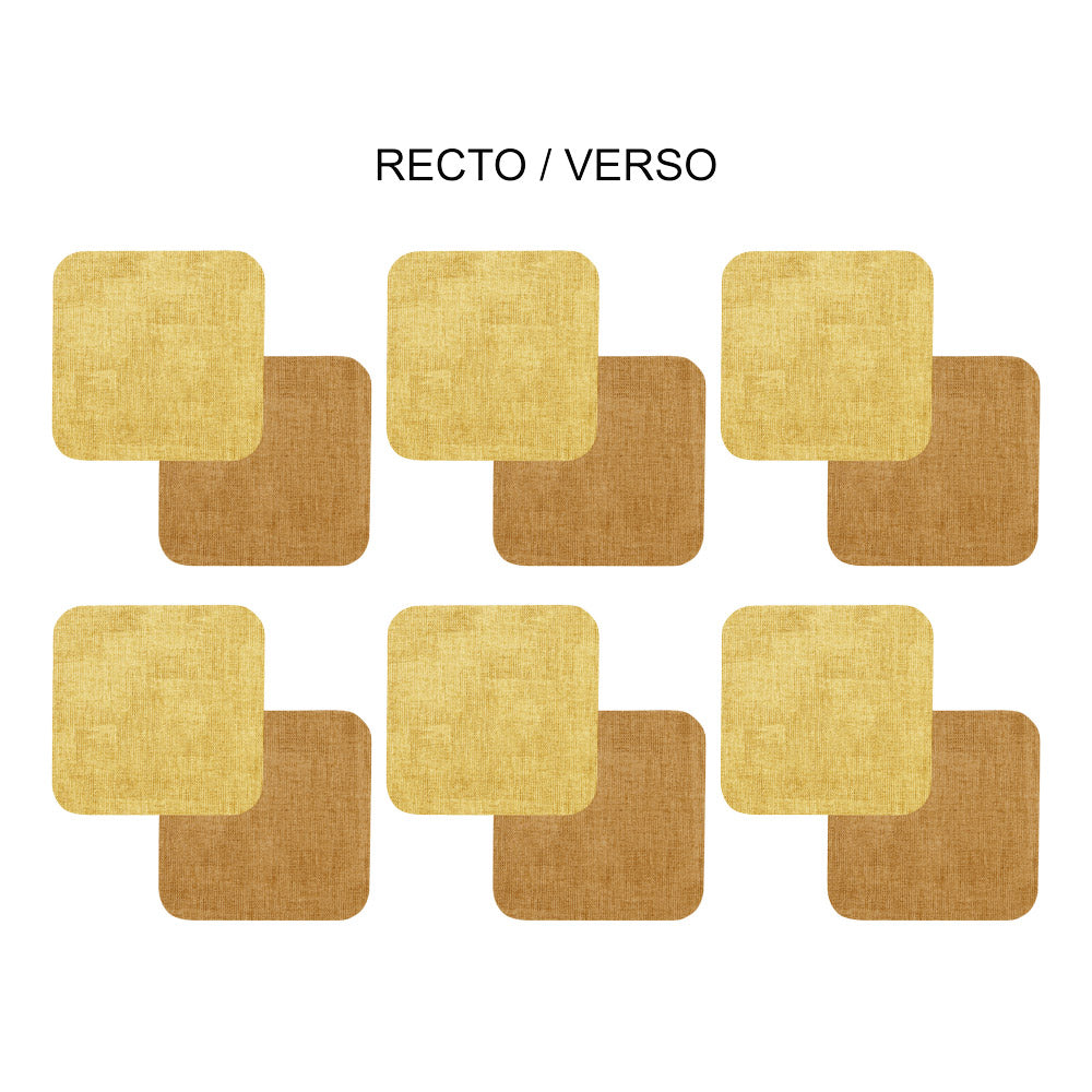 Set de 6 dessous de verre carré jaune moutarde Table passion - Mathon - 1