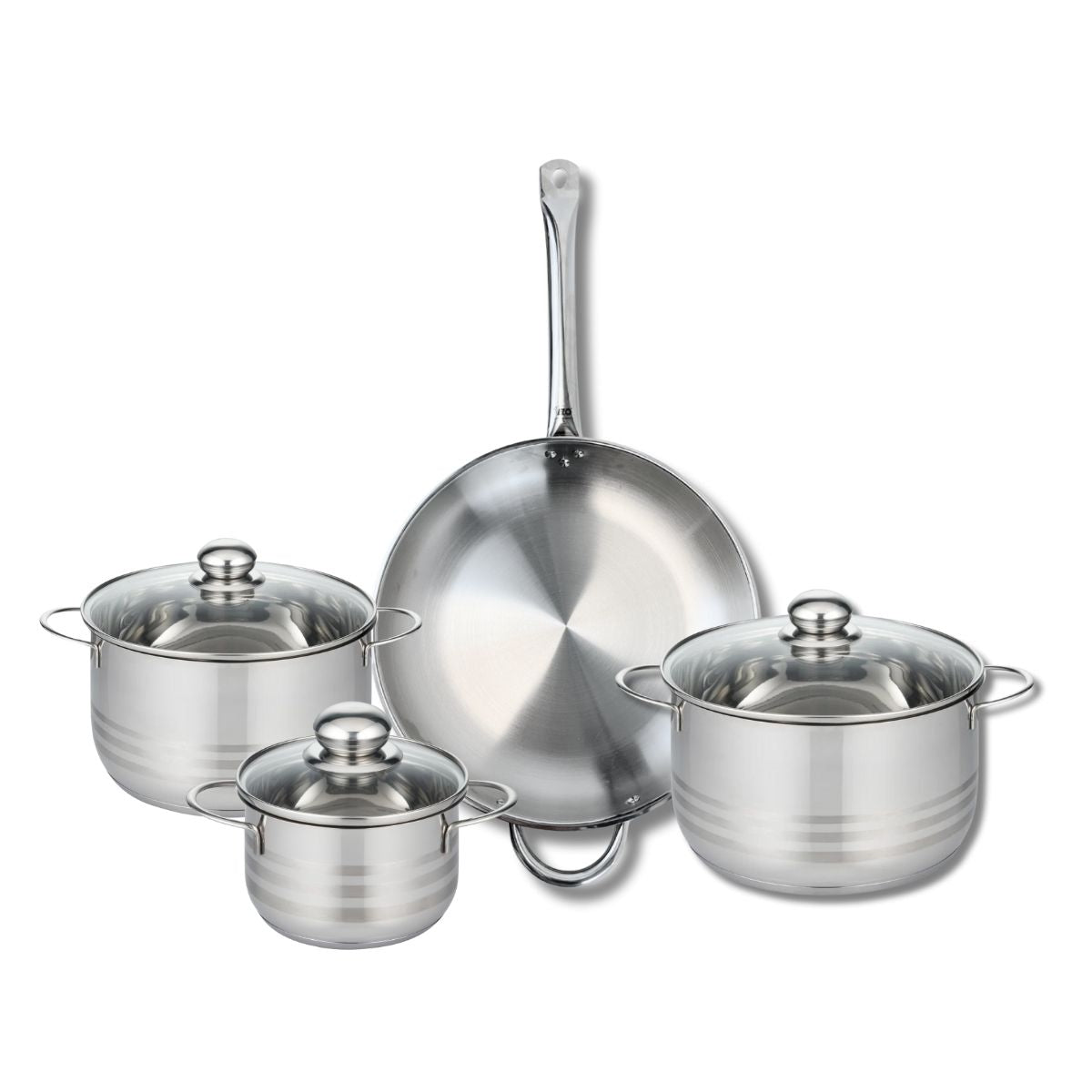 Ensemble de 1 Poêle de cuisson 32 cm et 3 faitouts 16, 20 et 24 cm  Profi Brillant Elo - Mathon - 1